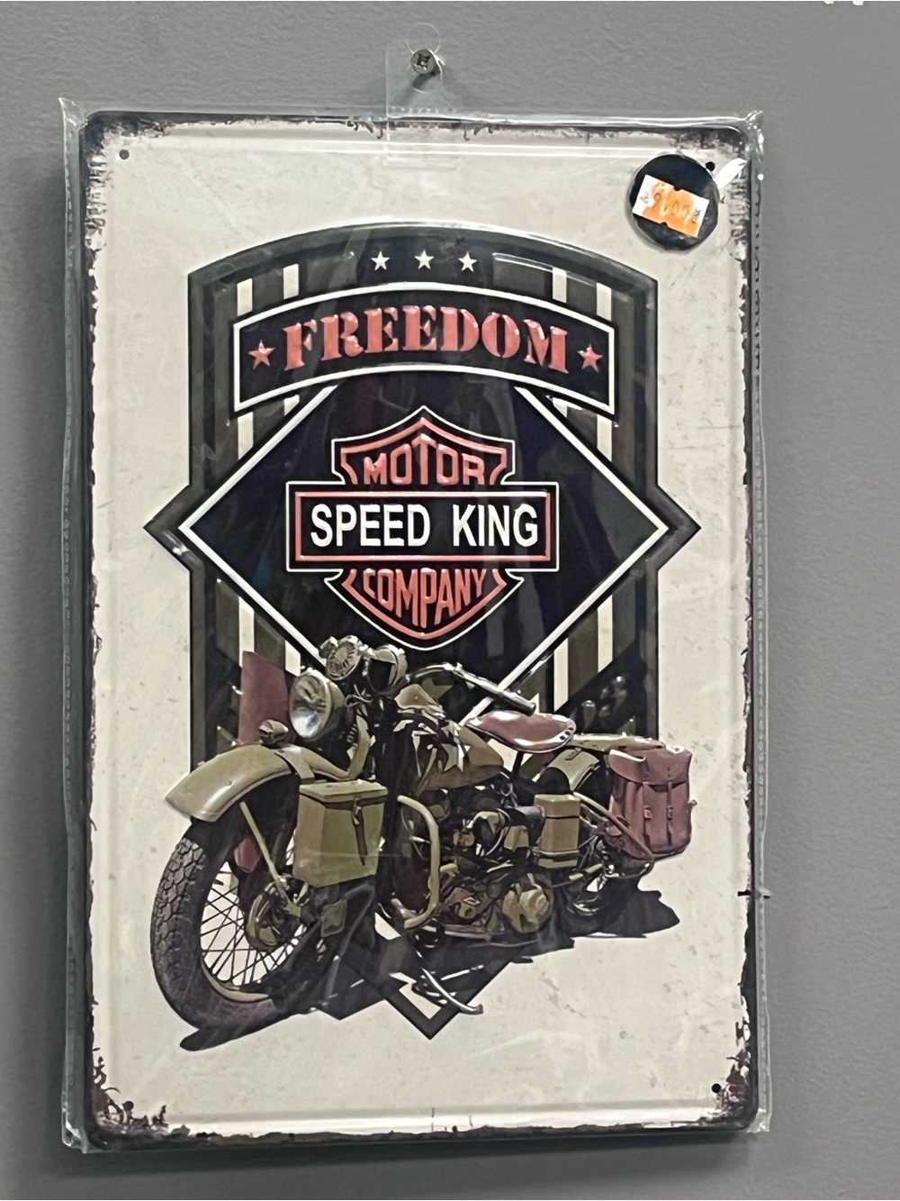 Freedom Speed King Motorcycle Wall Decor - Olive Green